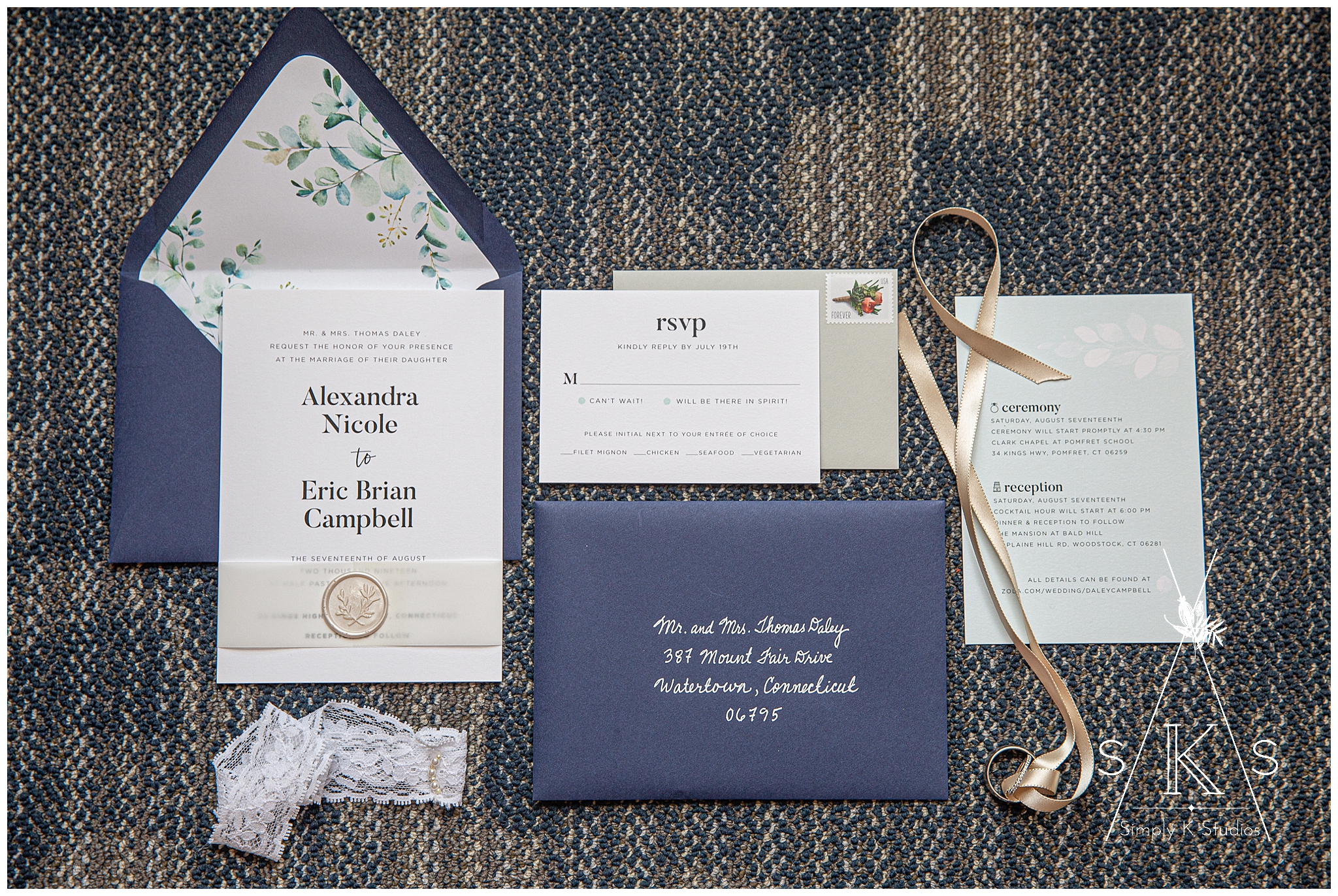  Alex Daley Designs custom wedding invitations CT 