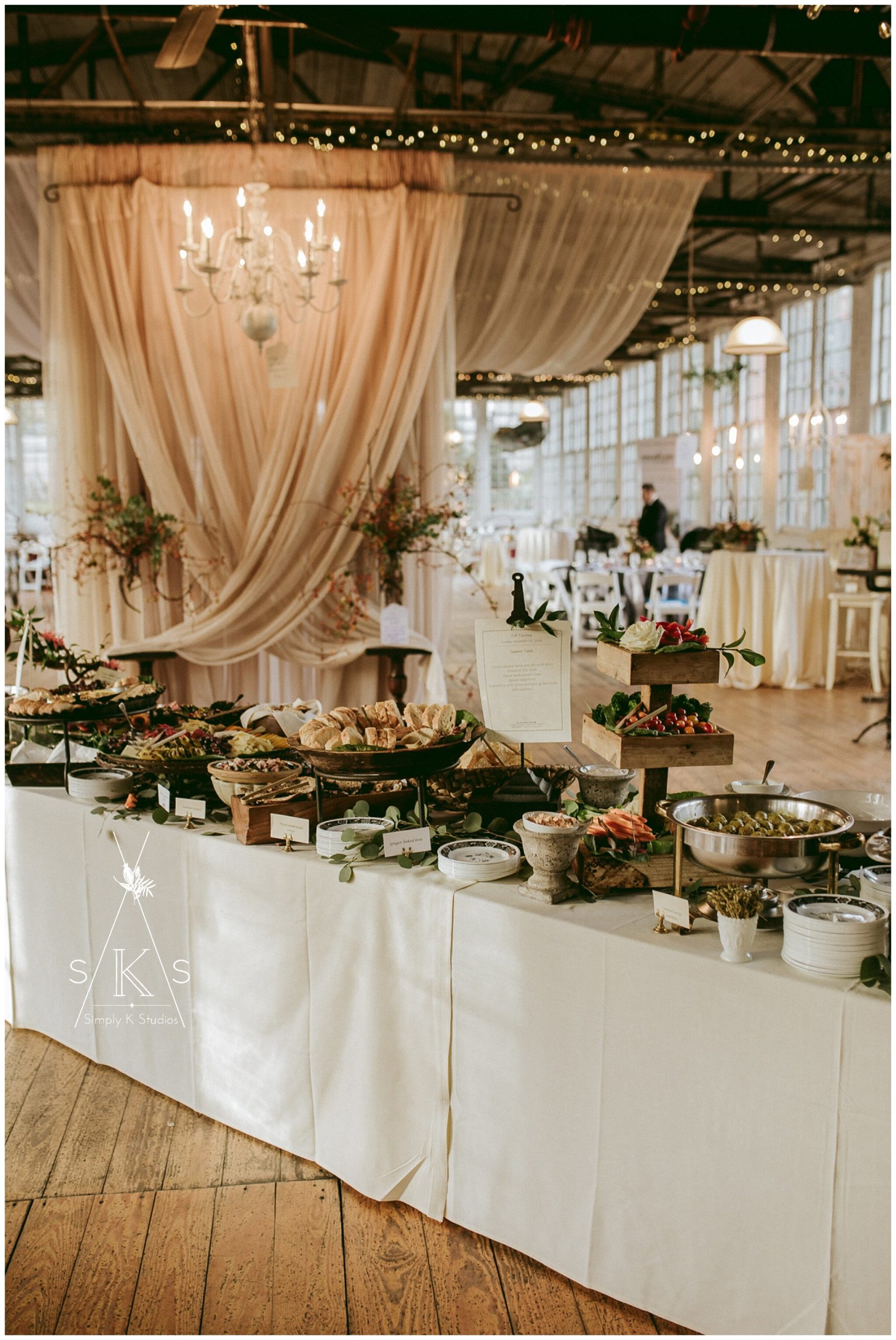  wedding reception table of hors d’euvres 