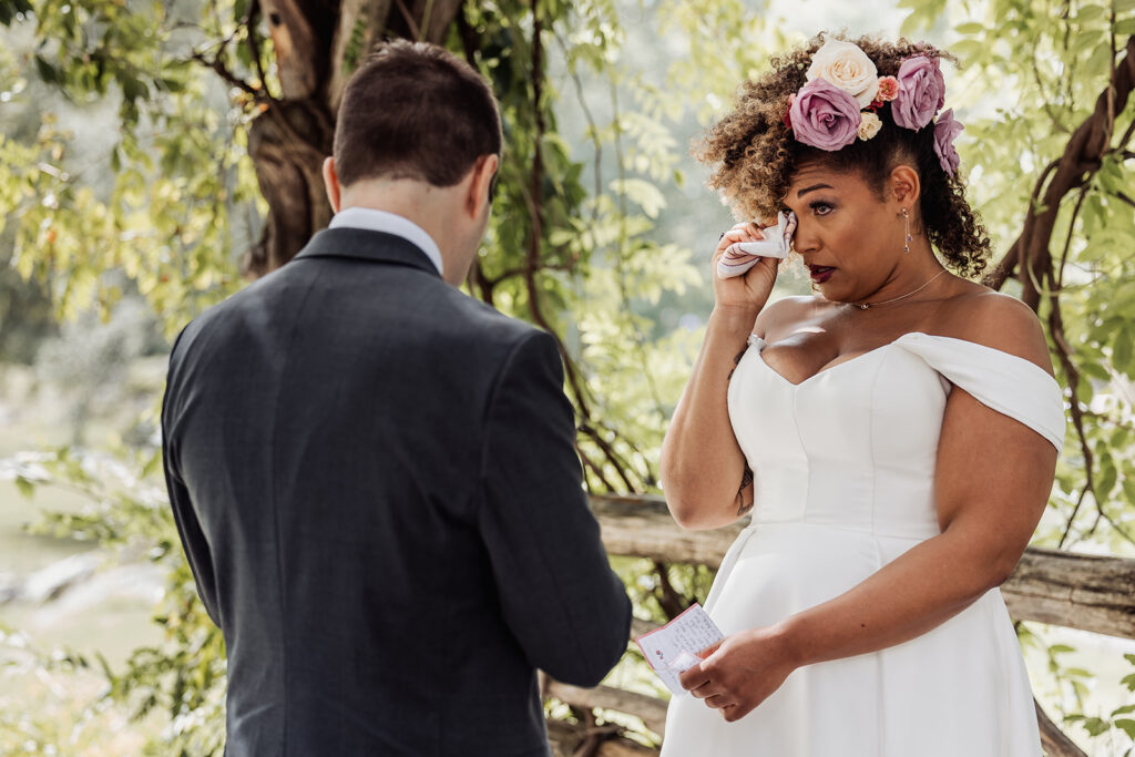 emotional new york city elopement ceremony at the Central Park