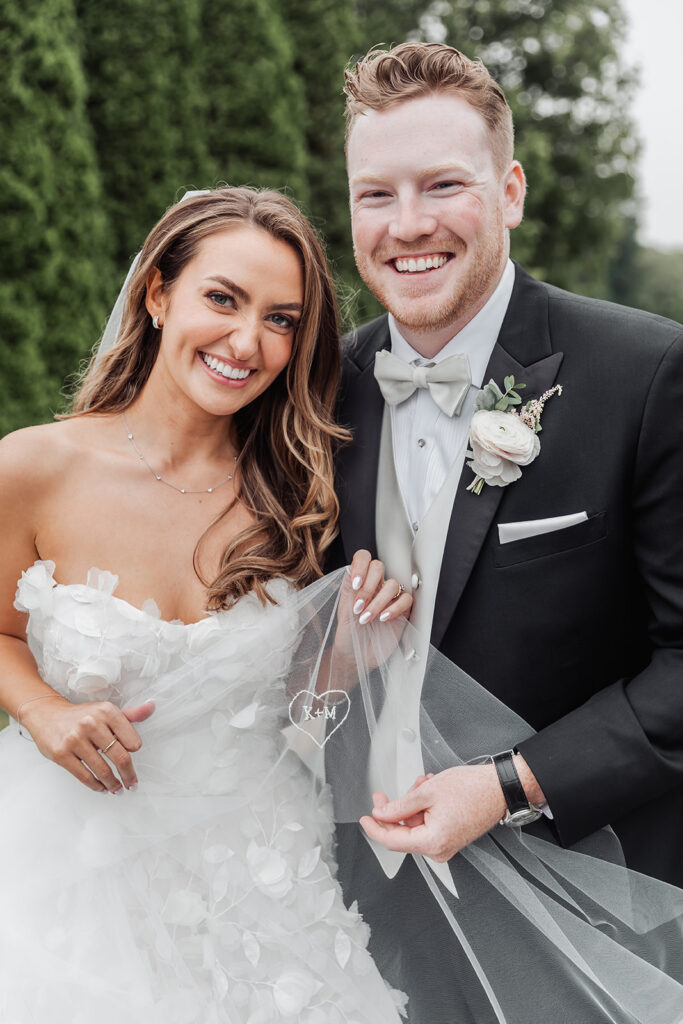 beautiful bride and groom at a newport wedding venue