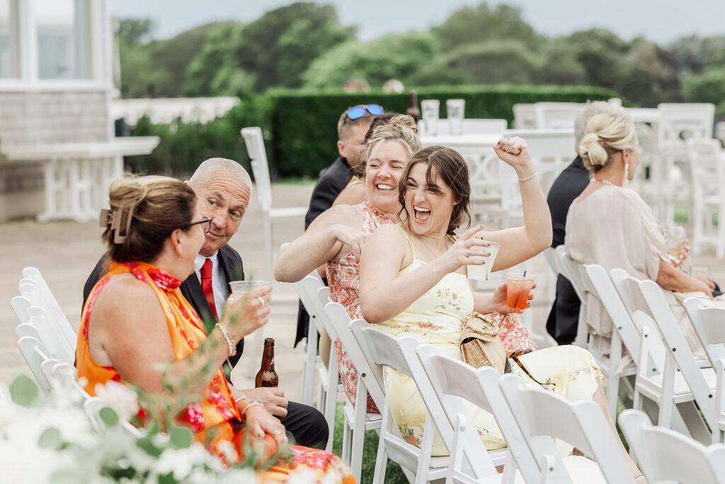 candid wedding guests at the ceremony