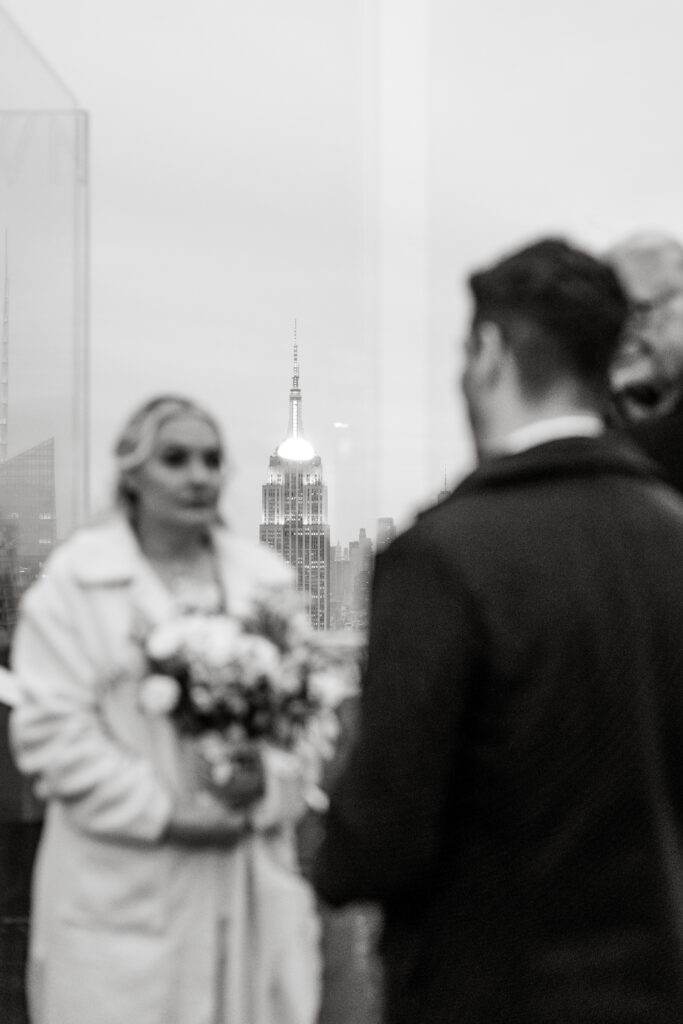 nyc elopement ceremony at the top of the rock