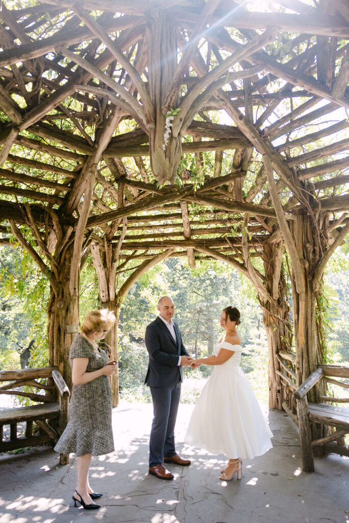 intimate nyc elopement ceremony at the treehouse for dreaming