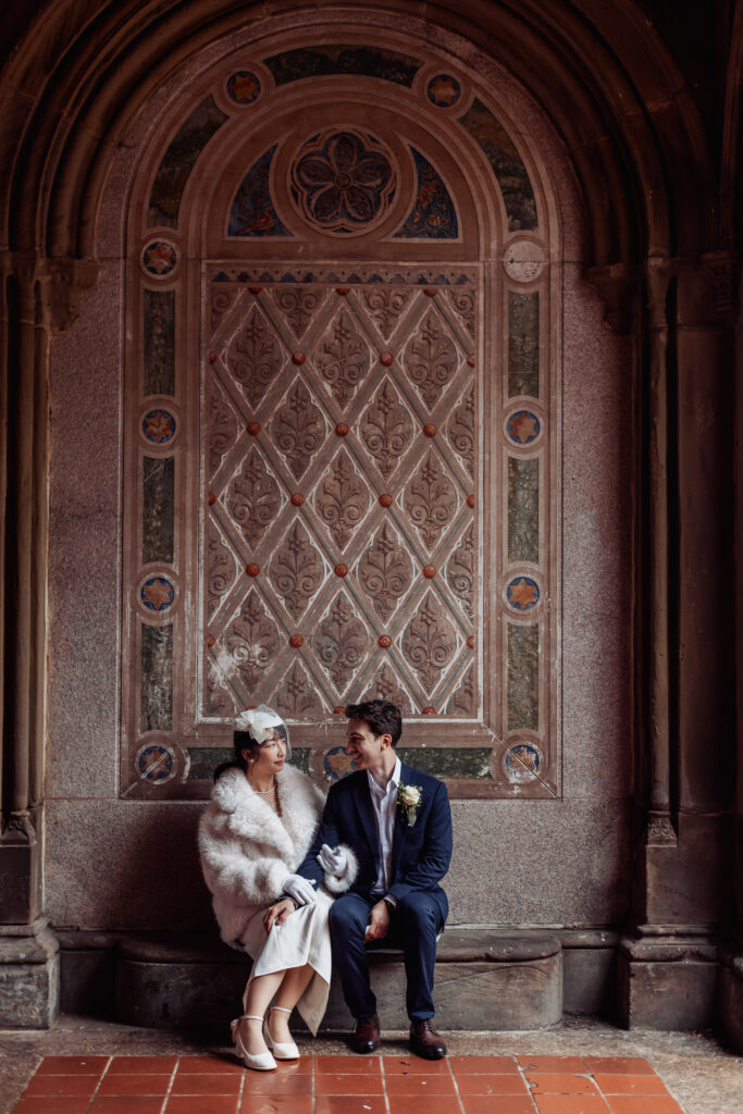 romantic nyc elopement moments at bethesda terrace