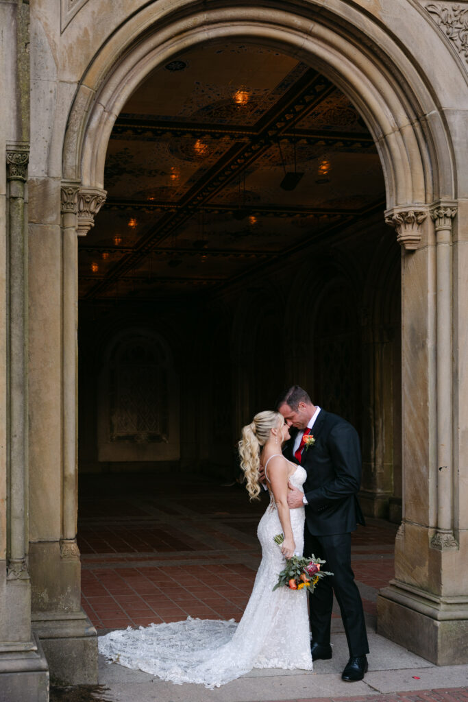 romantic nyc elopement moments at bethesda terrace